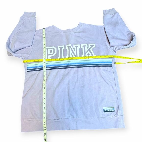 PINK VICTORIA’S SECRET Women’s Lavender Long Sleeve Crewneck Sweatshirt Size Med - Picture 4 of 4
